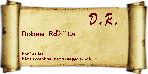 Dobsa Réta névjegykártya